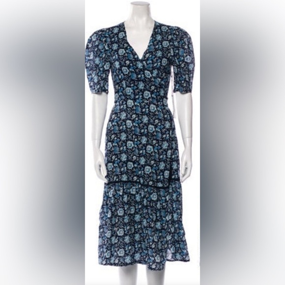 NWT St. Roche- Pearl Midi Wrap Dress. Size 10 - Picture 1 of 7